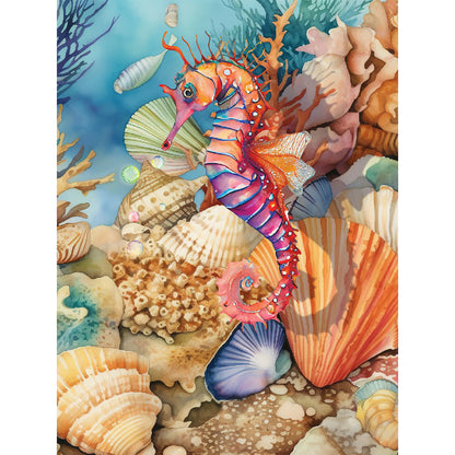 Seahorse - Full Round Drill Diamond Painting 30*40CM