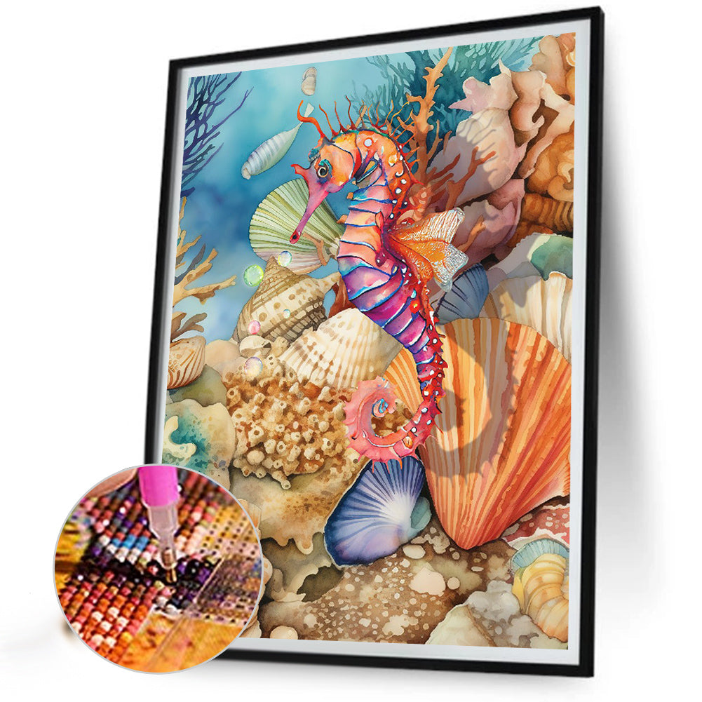 Seahorse - Full Round Drill Diamond Painting 30*40CM