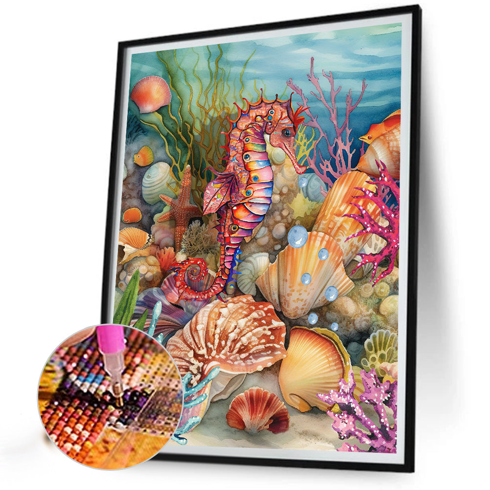 Seahorse - Full Round Drill Diamond Painting 30*40CM