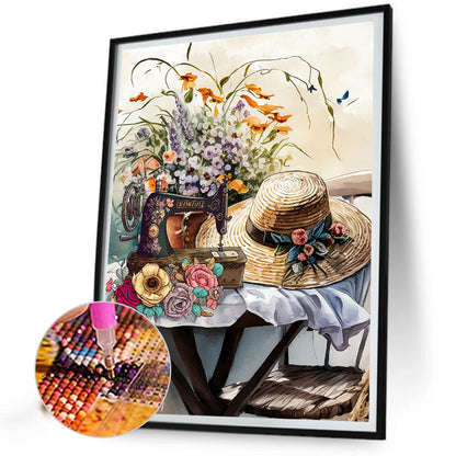 Sewing Machine - Full Round Drill Diamond Painting 30*40CM