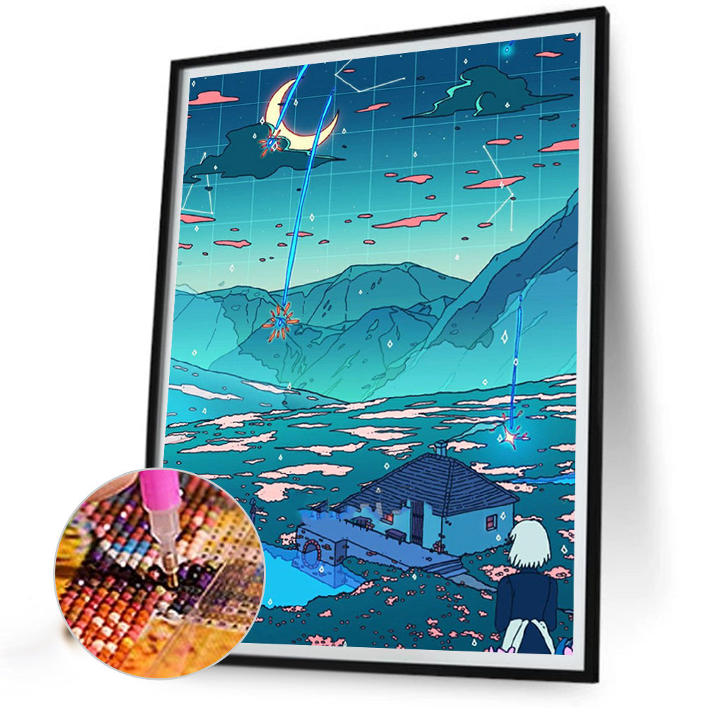 Illustration Landscape - Full Round Drill Diamond Painting 30*40CM