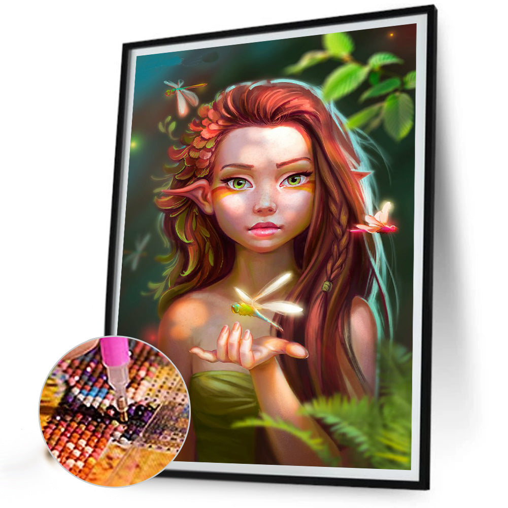 Elf Girl With Long Ears - Full Round Drill Diamond Painting 30*40CM