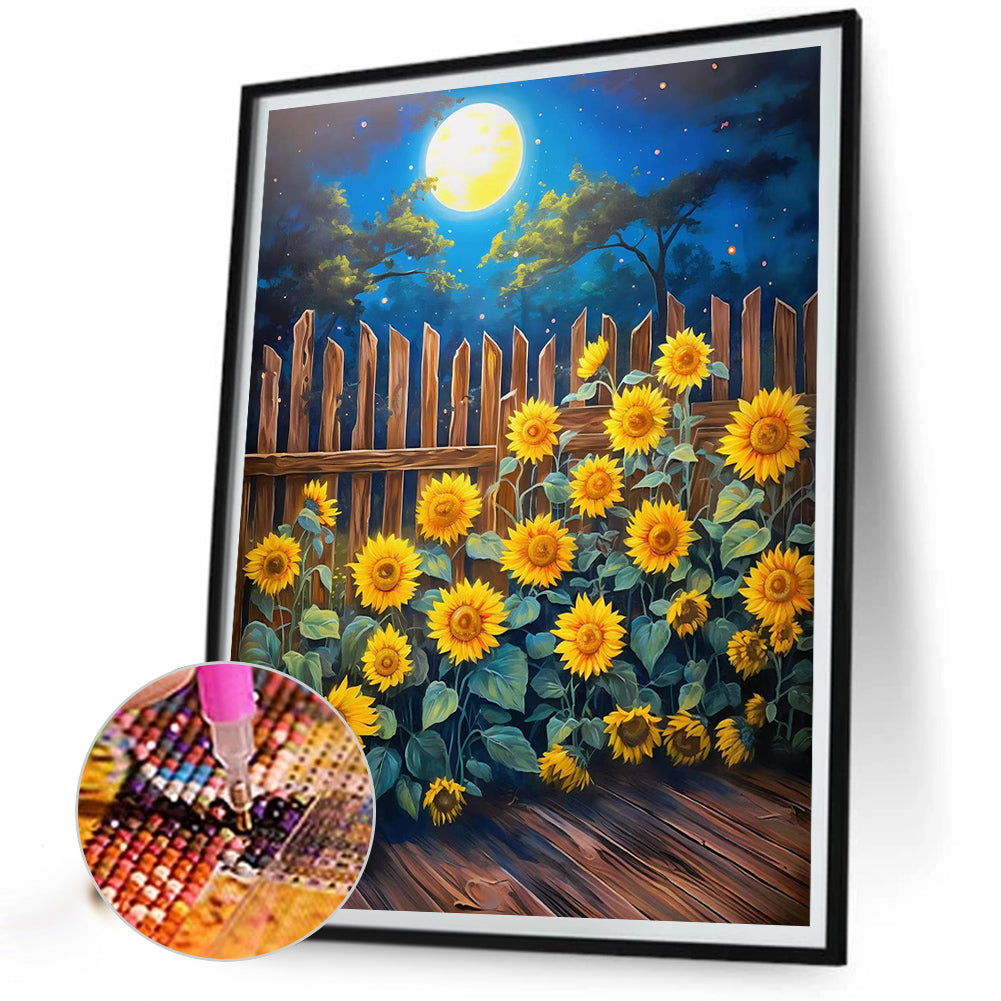 Sunflowers In The Garden - Full Round Drill Diamond Painting 30*40CM