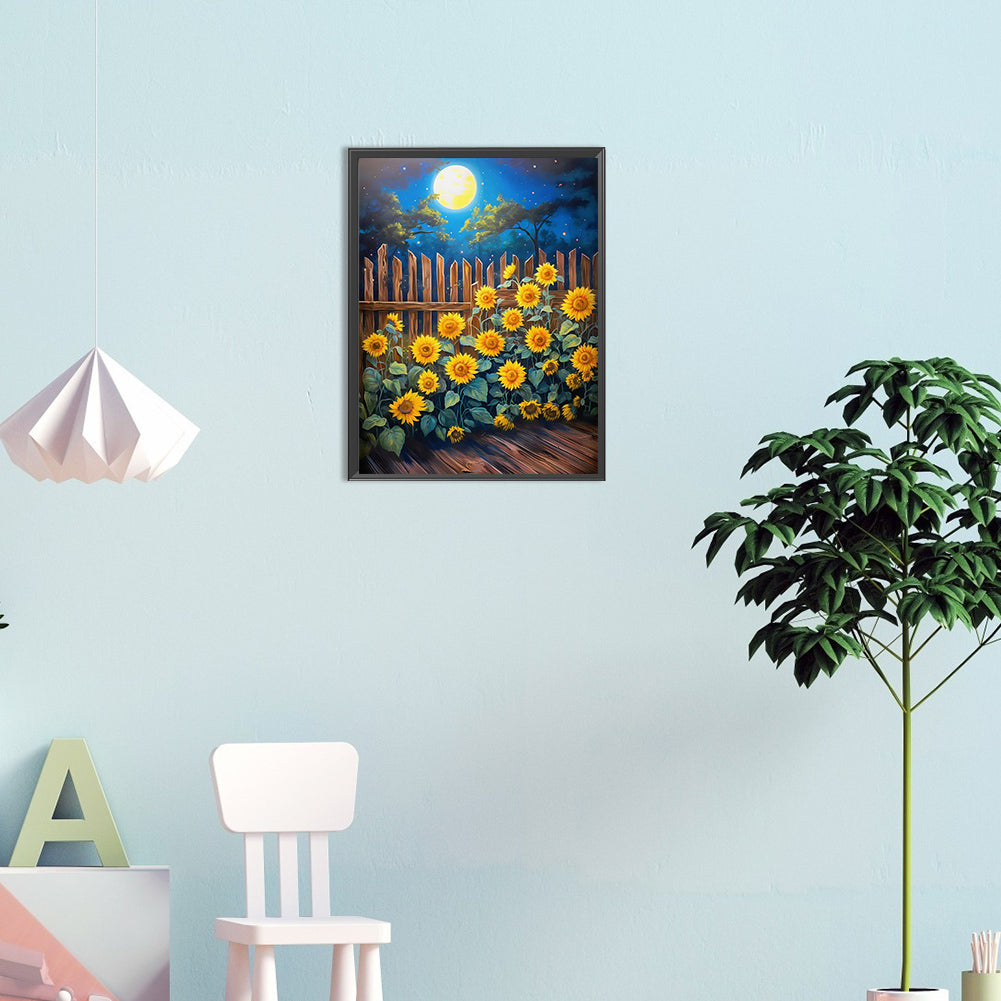 Sunflowers In The Garden - Full Round Drill Diamond Painting 30*40CM