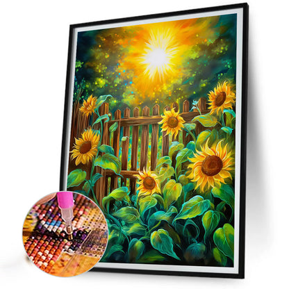 Sunflowers In The Garden - Full Round Drill Diamond Painting 30*40CM