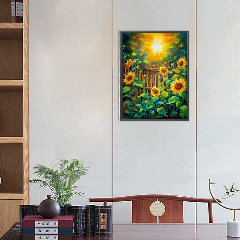 Sunflowers In The Garden - Full Round Drill Diamond Painting 30*40CM