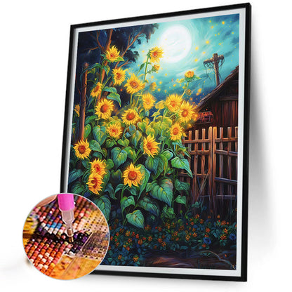 Sunflowers In The Garden - Full Round Drill Diamond Painting 30*40CM