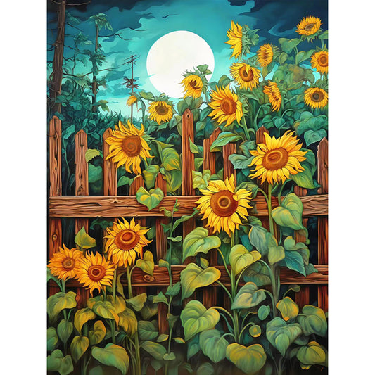 Sunflowers In The Garden - Full Round Drill Diamond Painting 30*40CM