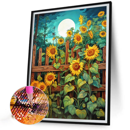 Sunflowers In The Garden - Full Round Drill Diamond Painting 30*40CM