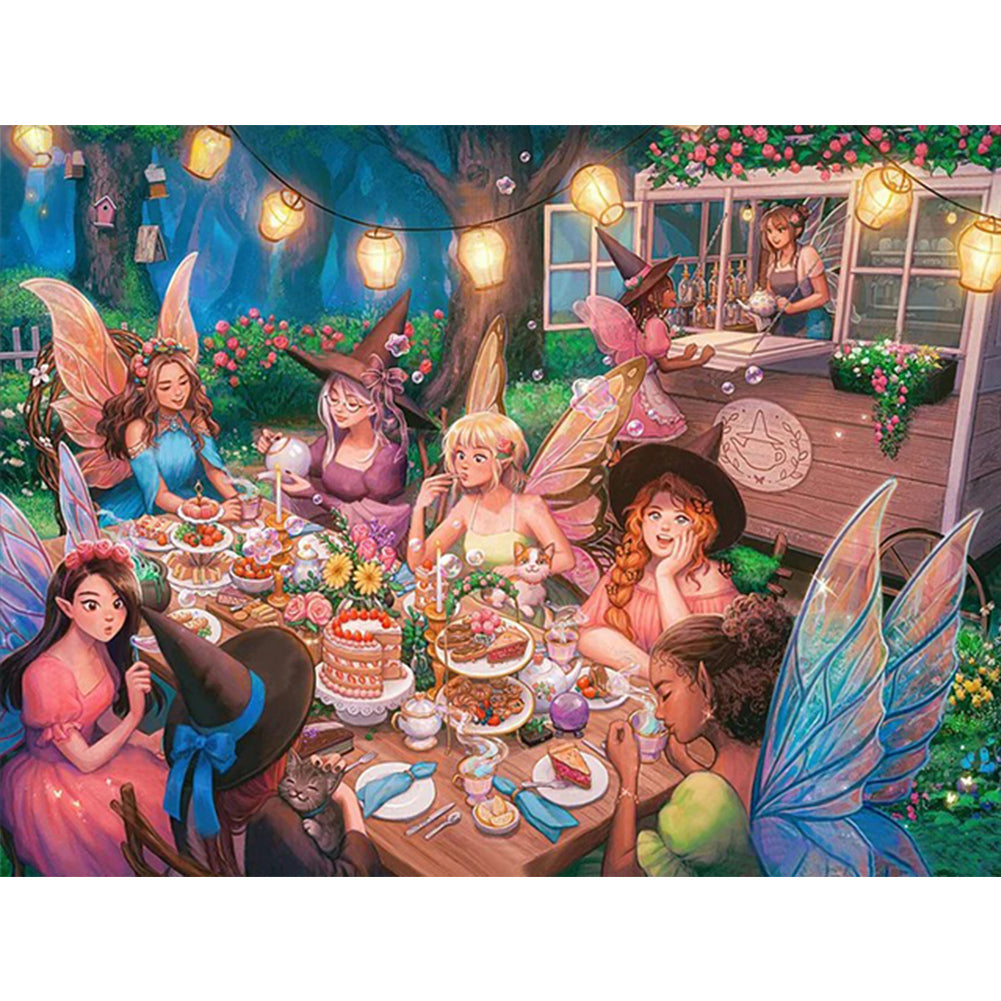 Elf Tea Party - Full Round Drill Diamond Painting 40*30CM