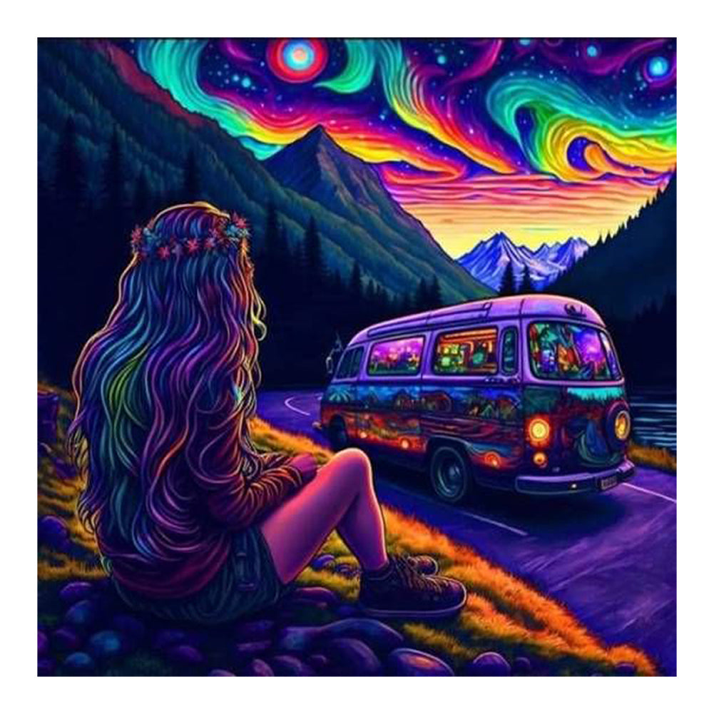 Colorful Cloud Road - Sailing - Full Round Drill Diamond Painting 40*40CM