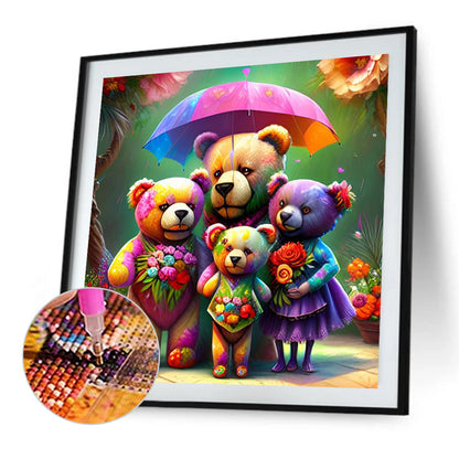 Painted Bear - Full Round Drill Diamond Painting 40*40CM