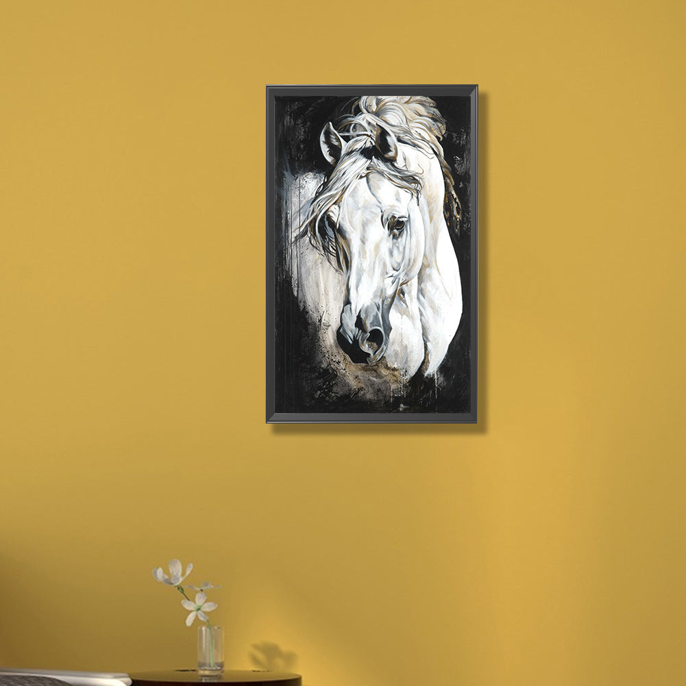 White Horse - Full Round Drill Diamond Painting 30*50CM