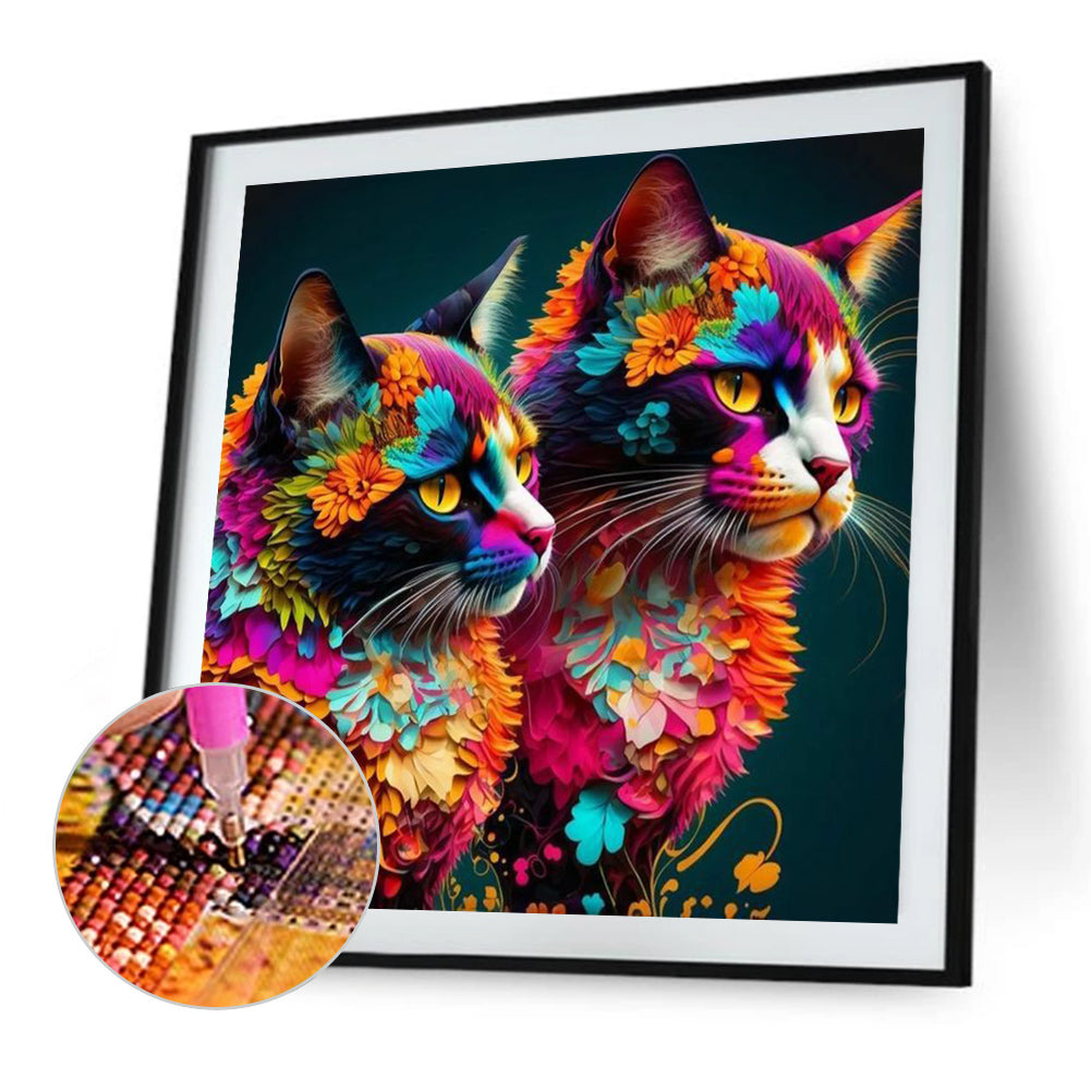 Painted Cat - Full Round Drill Diamond Painting 30*30CM