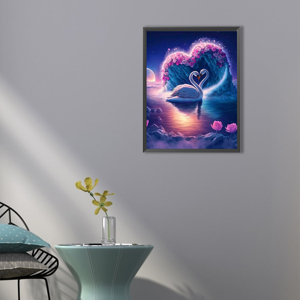 Fantasy Swan Lake - Full Round Drill Diamond Painting 40*50CM
