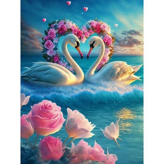 Fantasy Swan Lake - Full Round Drill Diamond Painting 40*50CM