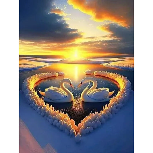 Fantasy Swan Lake - Full Round Drill Diamond Painting 40*50CM