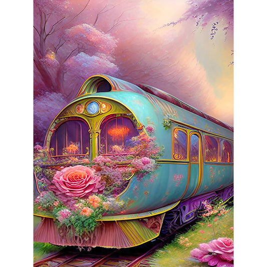 European And American Classical Trains - Full Round Drill Diamond Painting 30*40CM