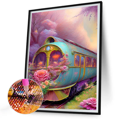 European And American Classical Trains - Full Round Drill Diamond Painting 30*40CM