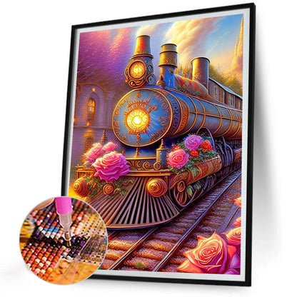 European And American Classical Trains - Full Round Drill Diamond Painting 30*40CM