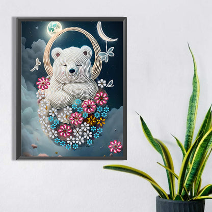 Moonlight White Bear - Special Shaped Drill Diamond Painting 30*40CM