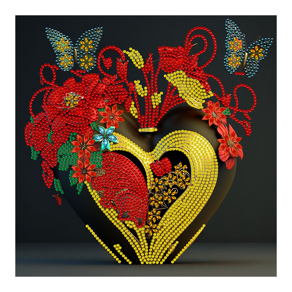 Safflower Butterfly - Special Shaped Drill Diamond Painting 30*30CM