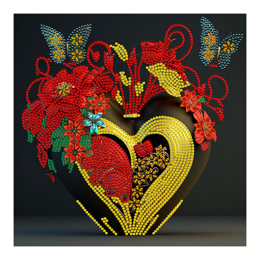 Safflower Butterfly - Special Shaped Drill Diamond Painting 30*30CM