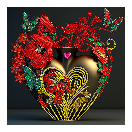 Safflower Butterfly - Special Shaped Drill Diamond Painting 30*30CM