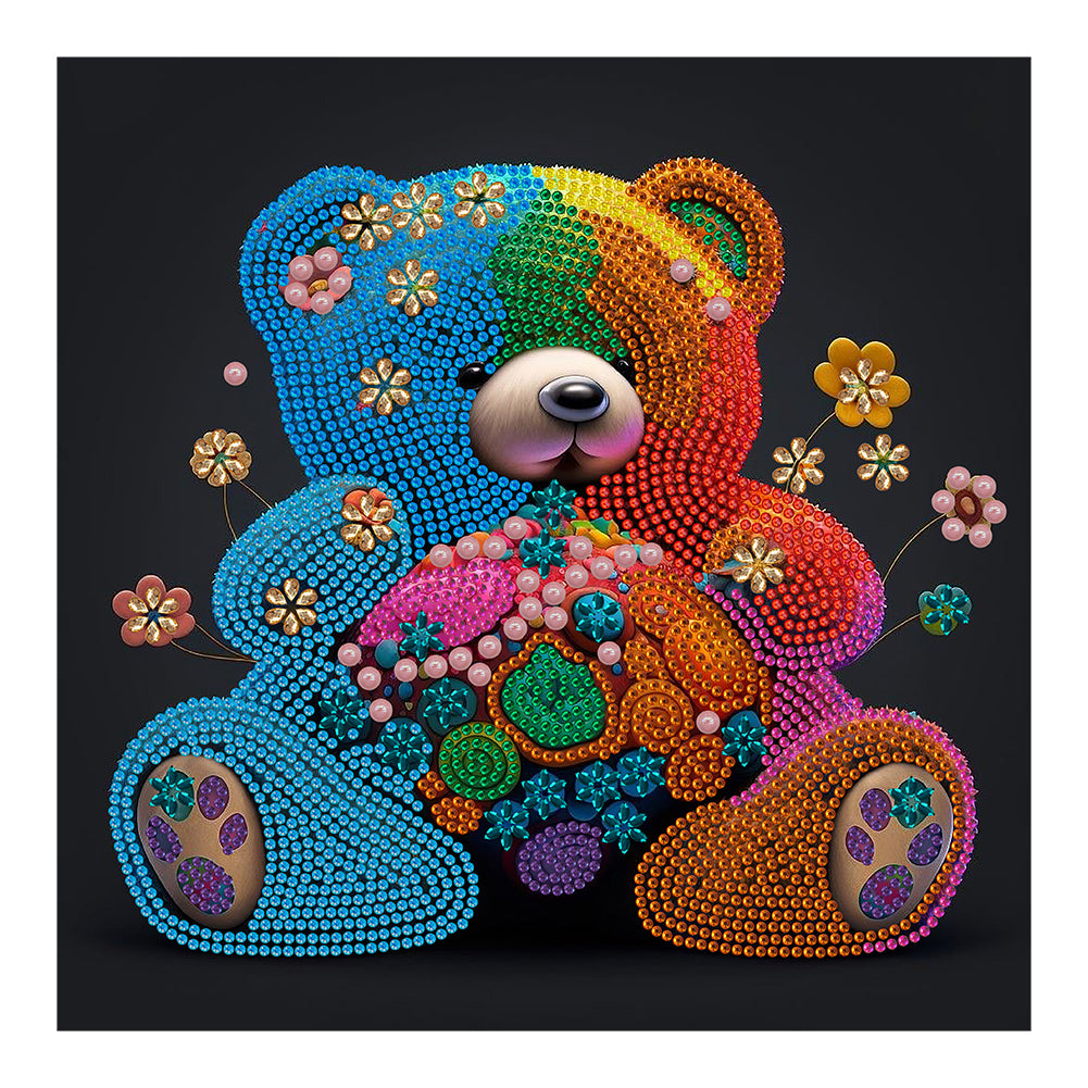 Colorful Bear - Special Shaped Drill Diamond Painting 30*30CM
