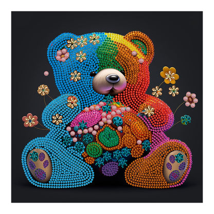 Colorful Bear - Special Shaped Drill Diamond Painting 30*30CM