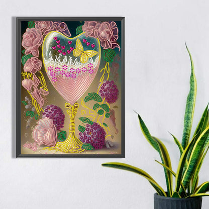 Flower Goblet - Special Shaped Drill Diamond Painting 30*40CM