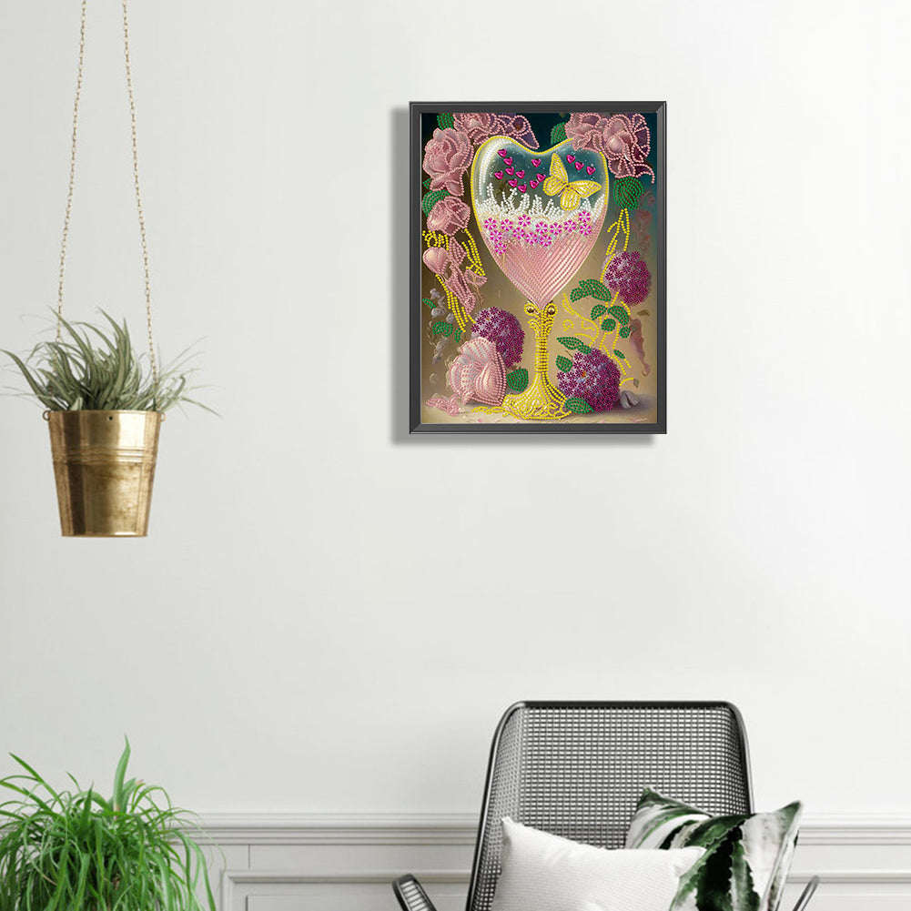 Flower Goblet - Special Shaped Drill Diamond Painting 30*40CM