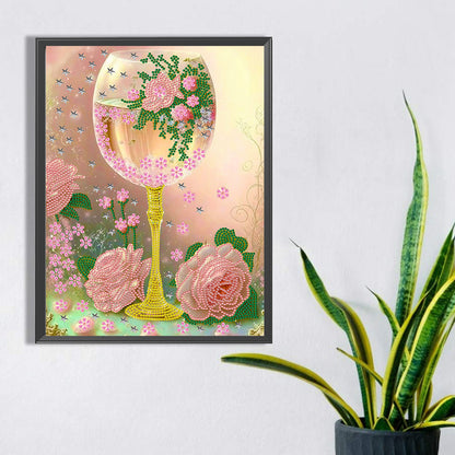 Flower Goblet - Special Shaped Drill Diamond Painting 30*40CM