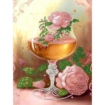 Flower Goblet - Special Shaped Drill Diamond Painting 30*40CM