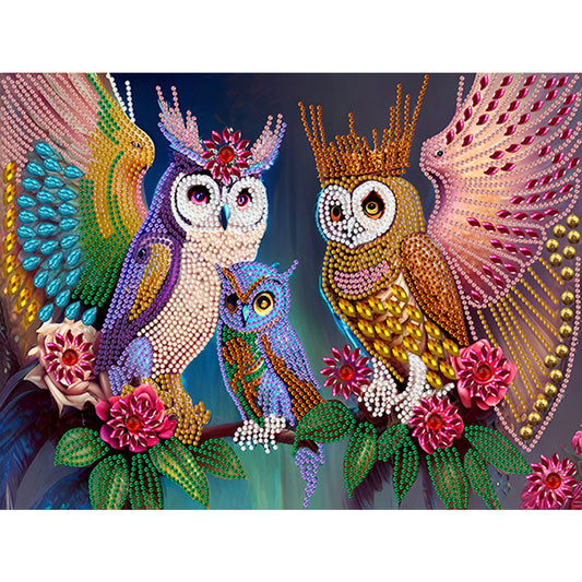 Owl - Special Shaped Drill Diamond Painting 40*30CM