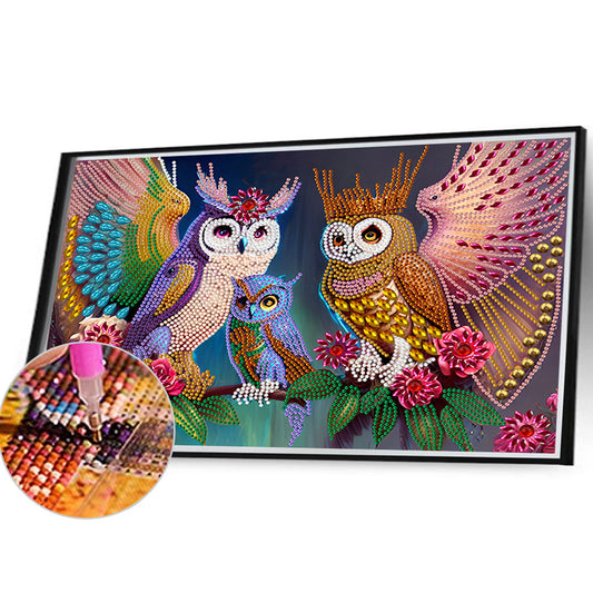 Owl - Special Shaped Drill Diamond Painting 40*30CM