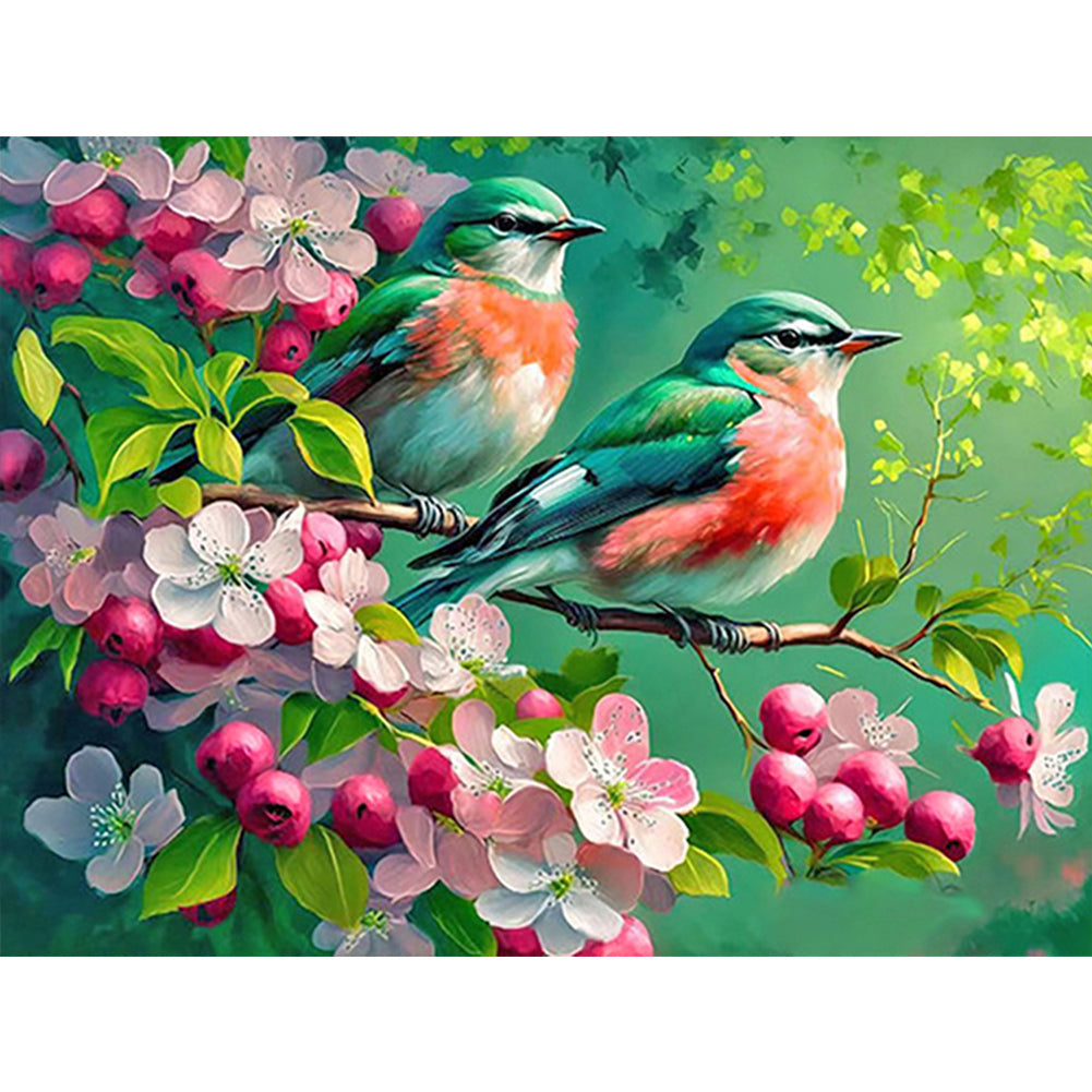 Flowers And Birds - Full Round Drill Diamond Painting 40*30CM