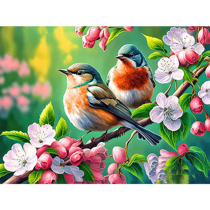 Flowers And Birds - Full Round Drill Diamond Painting 40*30CM