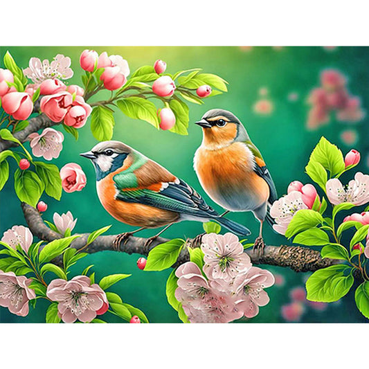 Flowers And Birds - Full Round Drill Diamond Painting 40*30CM