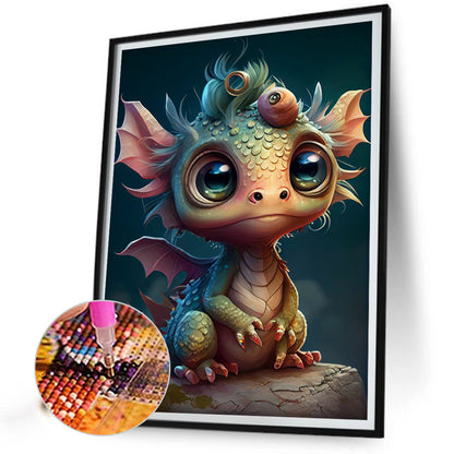 Cute Pet Dinosaur - Full Round Drill Diamond Painting 30*40CM