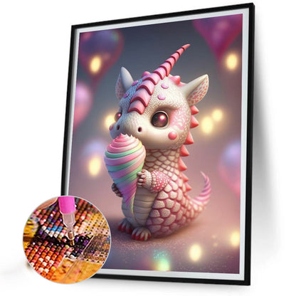 Cute Pet Dinosaur - Full Round Drill Diamond Painting 30*40CM