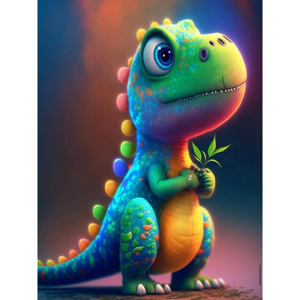 Cute Pet Dinosaur - Full Round Drill Diamond Painting 30*40CM