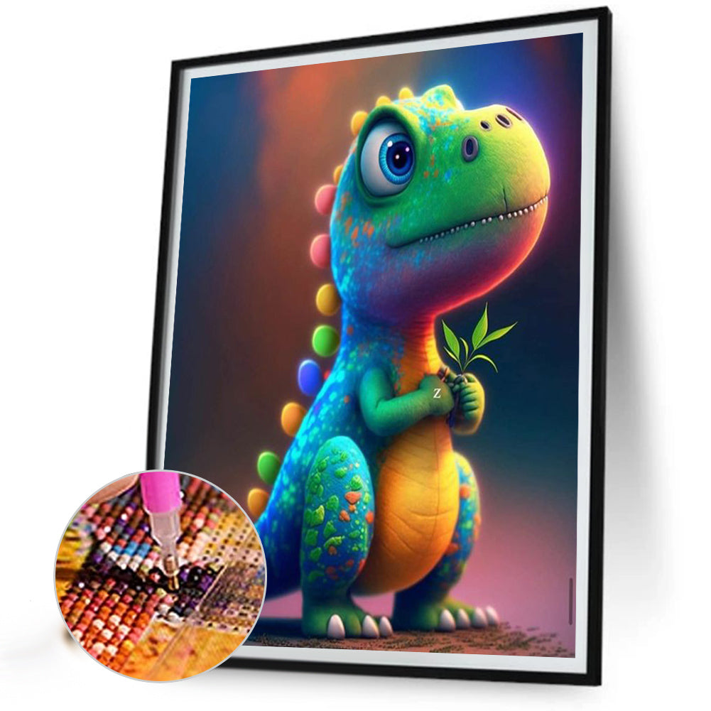 Cute Pet Dinosaur - Full Round Drill Diamond Painting 30*40CM