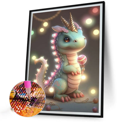 Cute Pet Dinosaur - Full Round Drill Diamond Painting 30*40CM