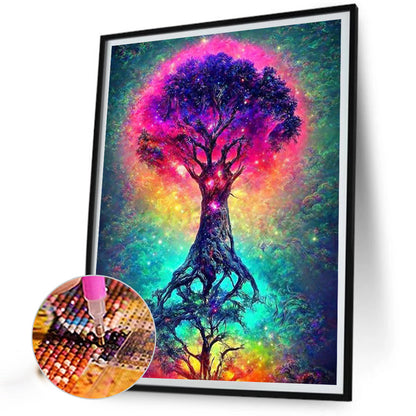 Big Tree In The Starry Sky - Full Round Drill Diamond Painting 30*40CM