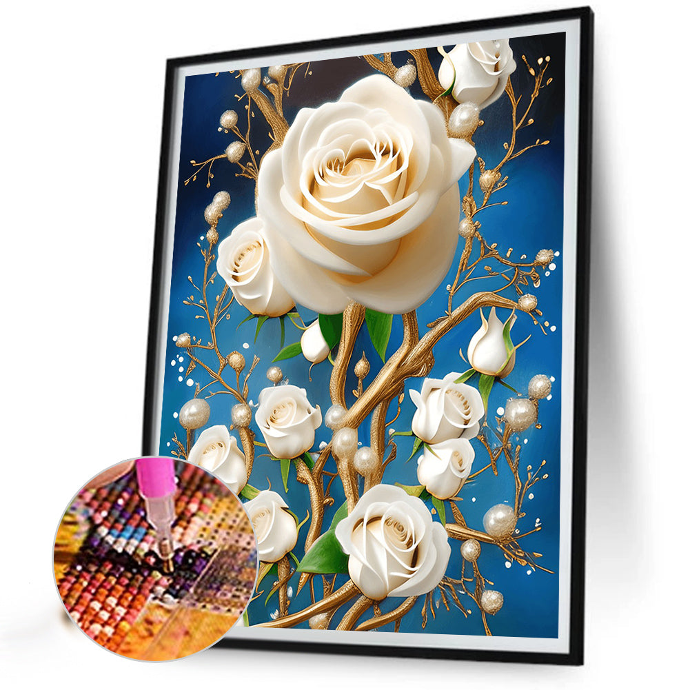 Art Flowers - Full Round Drill Diamond Painting 30*40CM