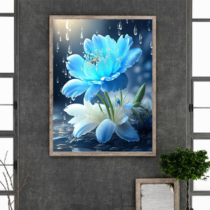 Blue Flowers - Full Square Drill Diamond Painting 30*40CM