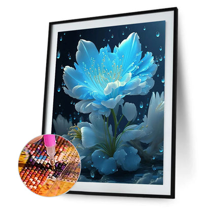 Blue Flowers - Full Square Drill Diamond Painting 30*40CM