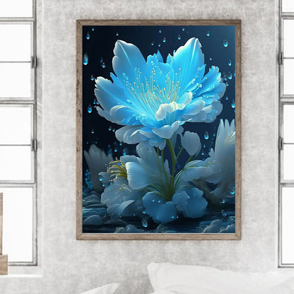 Blue Flowers - Full Square Drill Diamond Painting 30*40CM