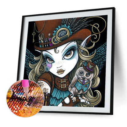 Dark Mechanic Girl - Full Round Drill Diamond Painting 30*30CM